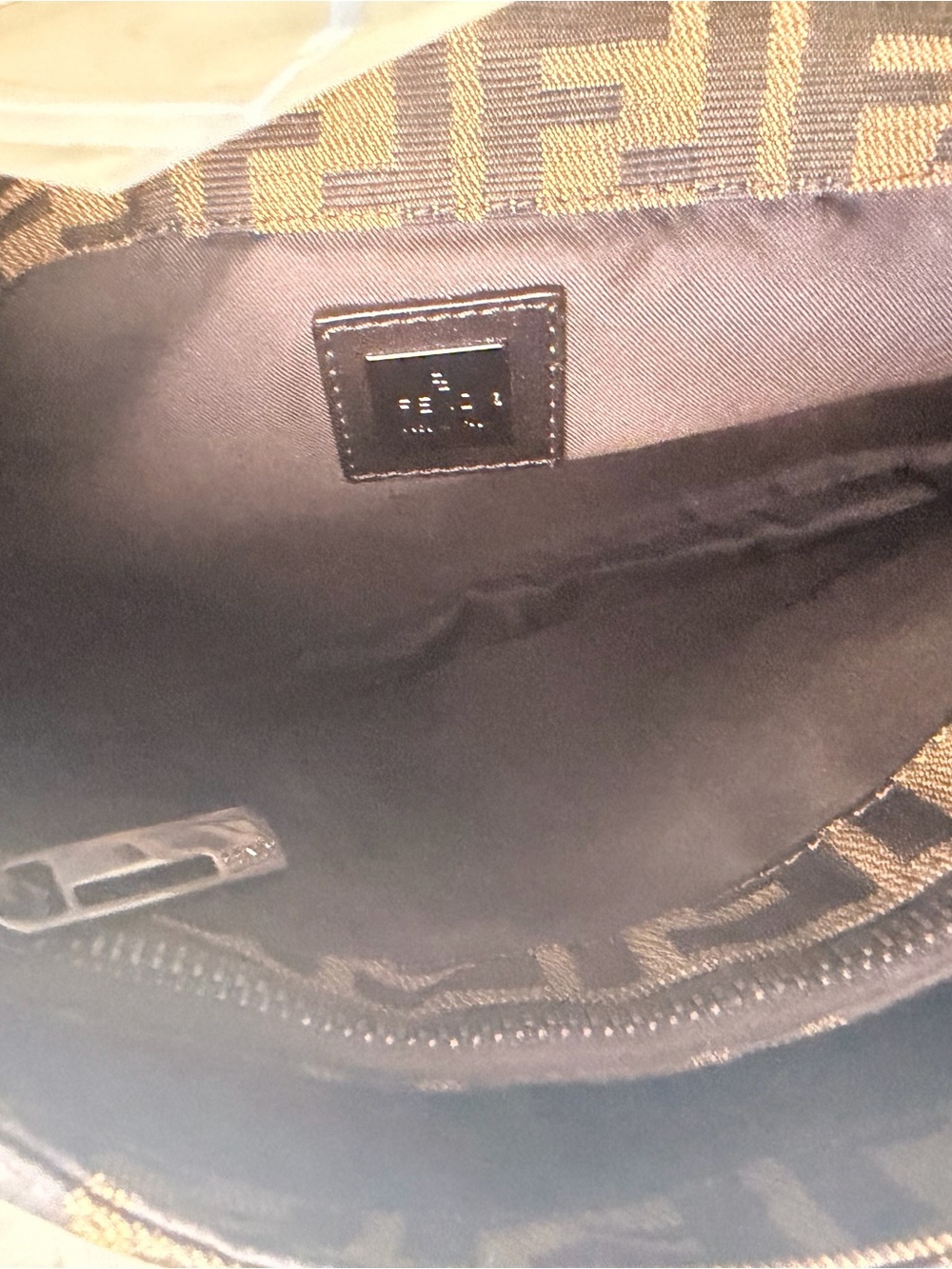 Fendi Brown and Black Zucca Canvas Mamma Baguette Shoulder Bag - Picture 14 of 16